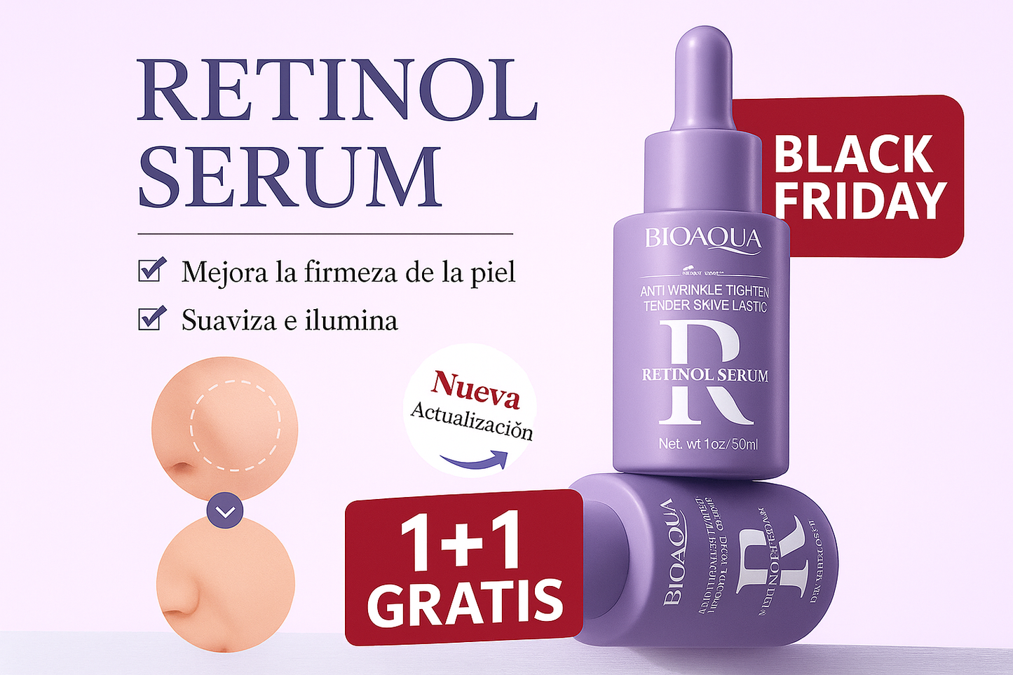 Sérum Facial Antiarrugas BIOAQUA – Retinol + Ácido Hialurónico